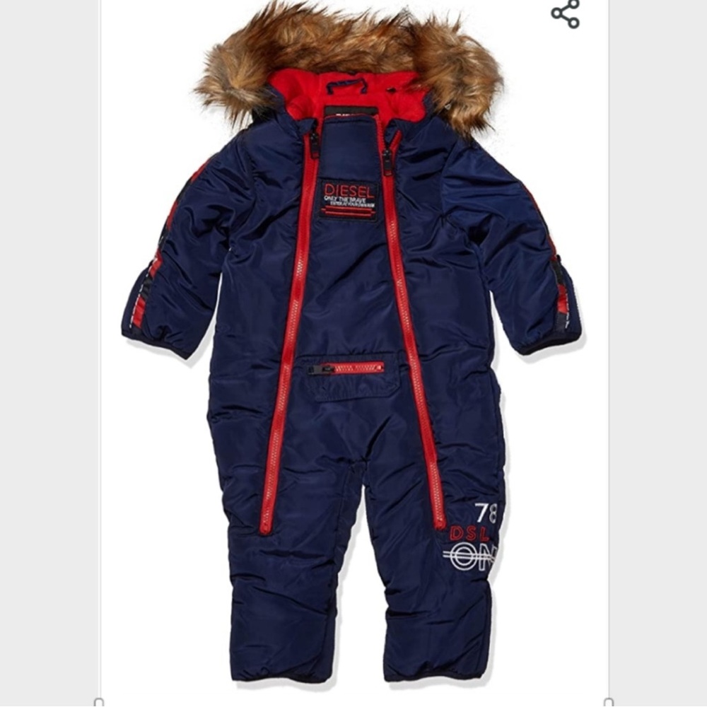 Diesel Navy Snowsuit with Red Accents